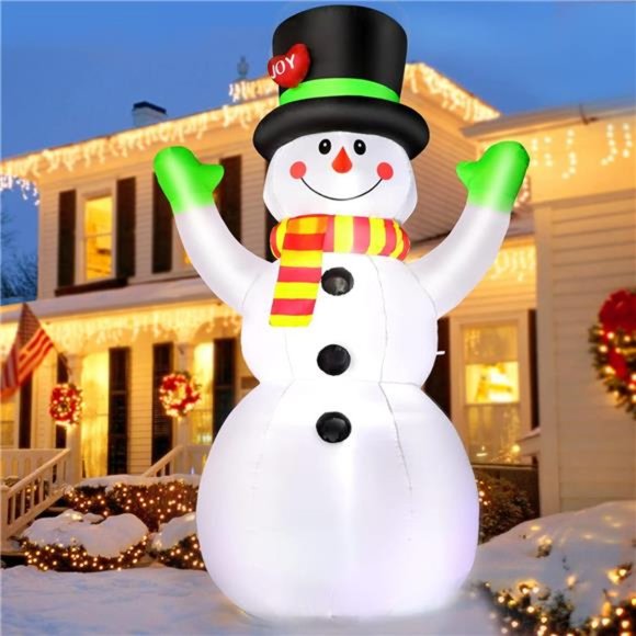 7 FT Christmas Inflatables Giant Snowman Outdoor Decorations, Blow up Snow Man - Picture 1 of 6